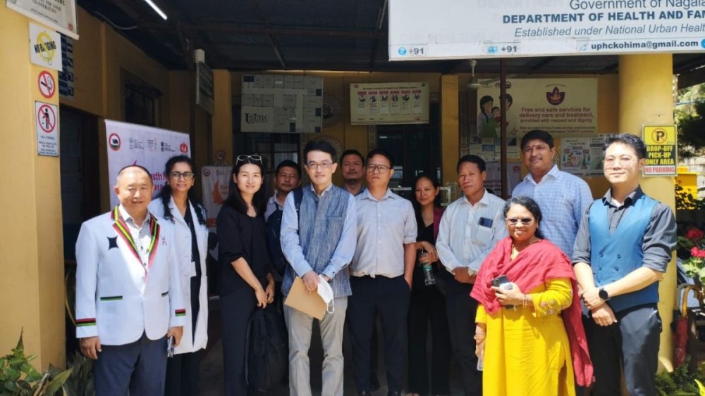 The delegation from the Japan International Cooperation Agency India Office during their visit to UPHC Seikhazou.